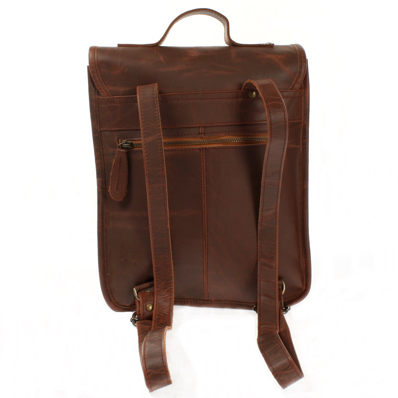 Leconi Freizeitrucksack Lederrucksack Cityrucksack Leder braun LE1030 Im Verkauf