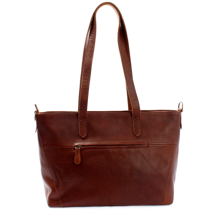 Leconi Schultertasche Damentasche DIN A4 Leder braun LE0071 Rabatte dieses Monats