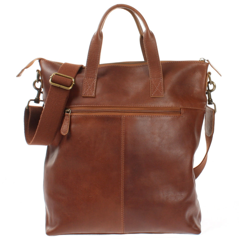 Leconi großer Shopper Henkeltasche Damentasche Leder braun LE0069 Outlet