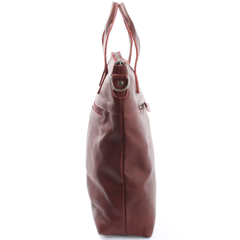 Leconi Henkeltasche Umhängetasche Damentasche Leder bordeaux LE0068 Angebote