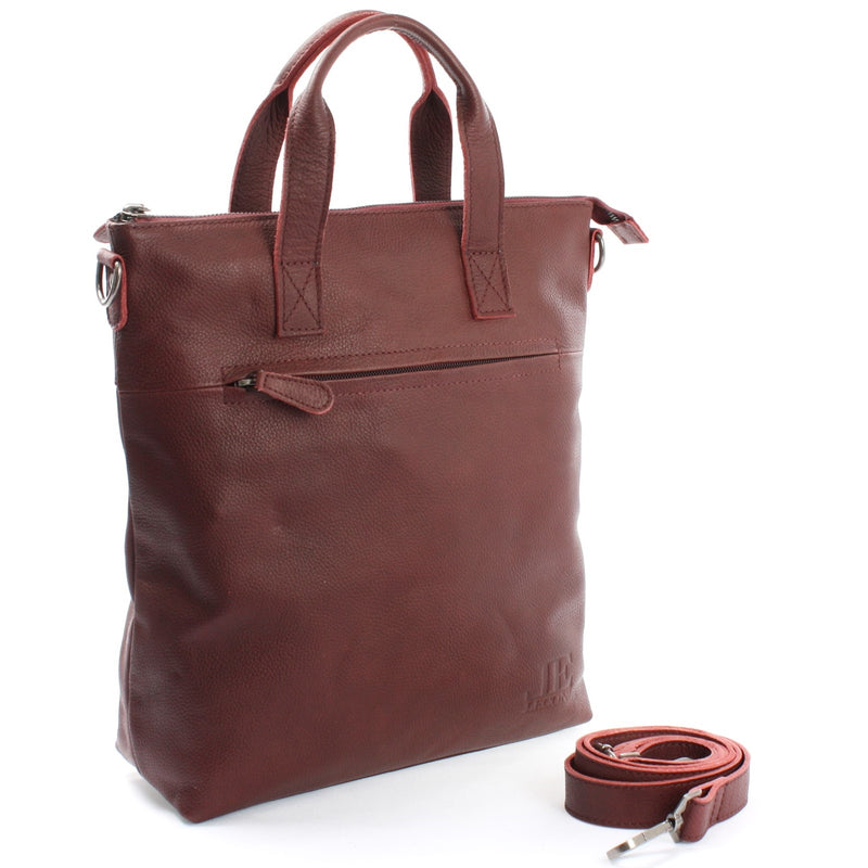 Leconi Henkeltasche Umhängetasche Damentasche Leder bordeaux LE0068 Angebote
