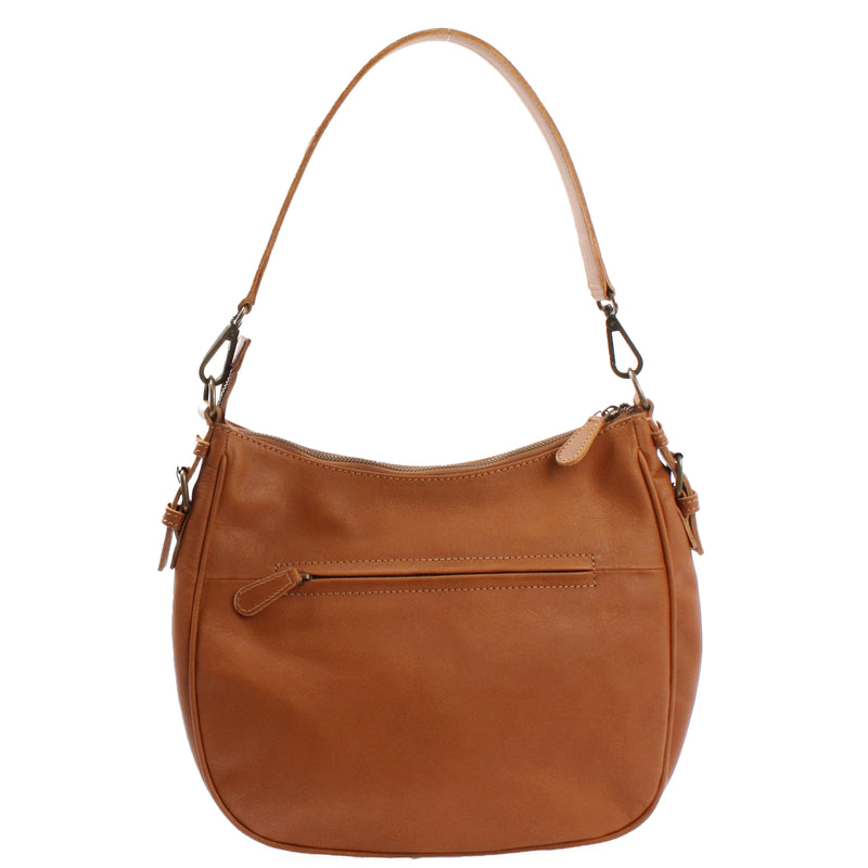 Leconi Schultertasche Ledertasche Handtasche Leder cognac LE0063 Hotsell