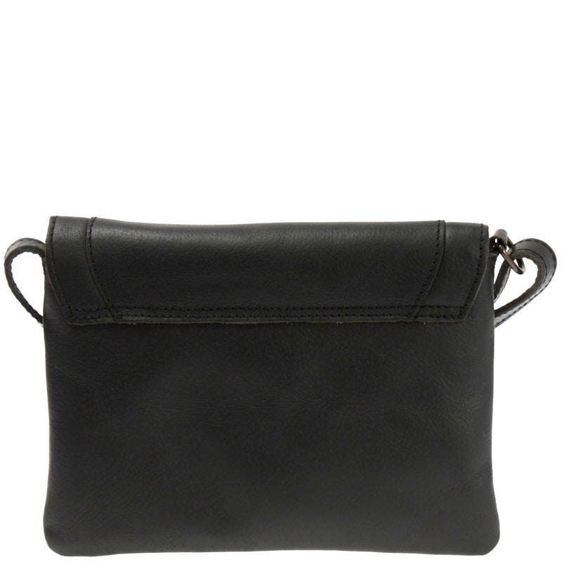 Leconi kleine Umhängetasche Ledertasche Damentasche Schultertasche Leder schwarz LE3078 im Angebot