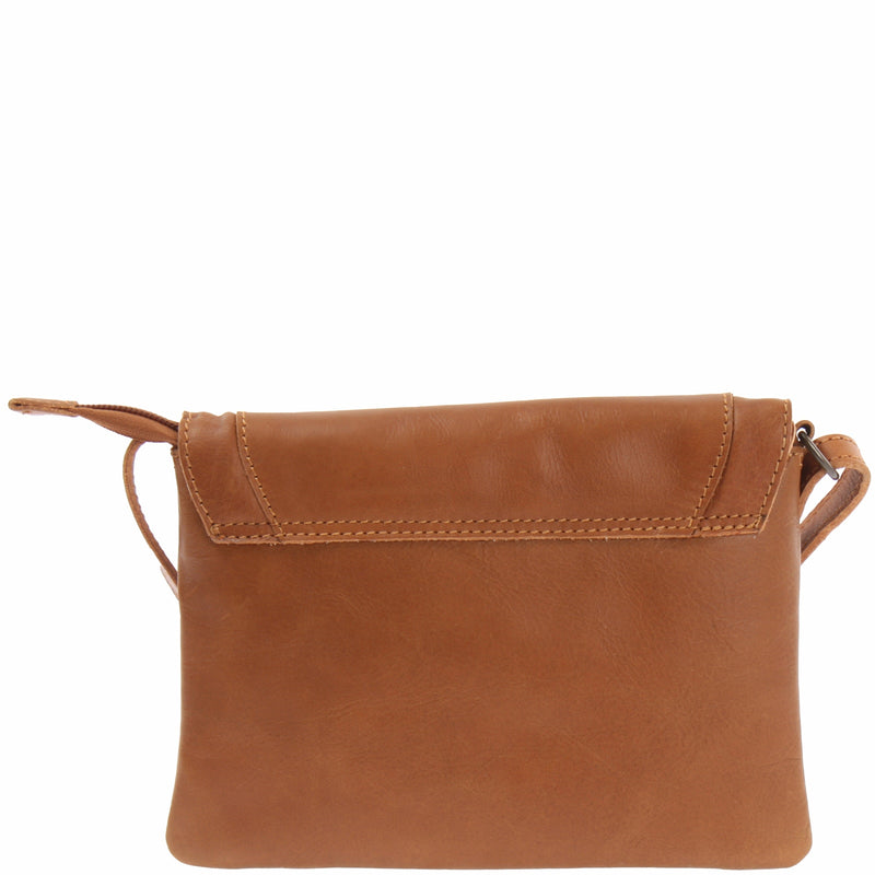 Leconi kleine Umhängetasche Ledertasche Damentasche Schultertasche Leder cognac LE3078 Schlussverkauf