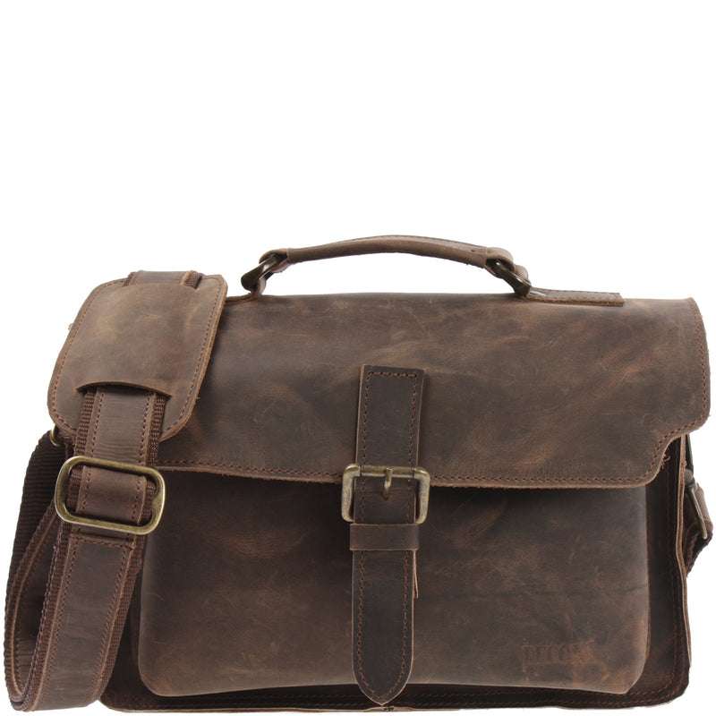 Leconi kleine Umhängetasche Schultertasche Damen Herren Leder schlamm LE3023 Fabrikverkauf