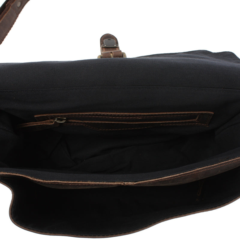 Leconi kleine Umhängetasche Schultertasche Damen Herren Leder schlamm LE3023 Fabrikverkauf