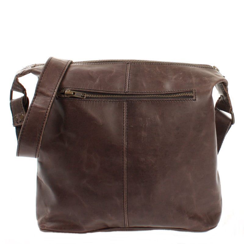 Leconi Umhängetasche Schultertasche Damentasche Ledertasche Leder dunkel-taupe LE3076 Meist gekauft