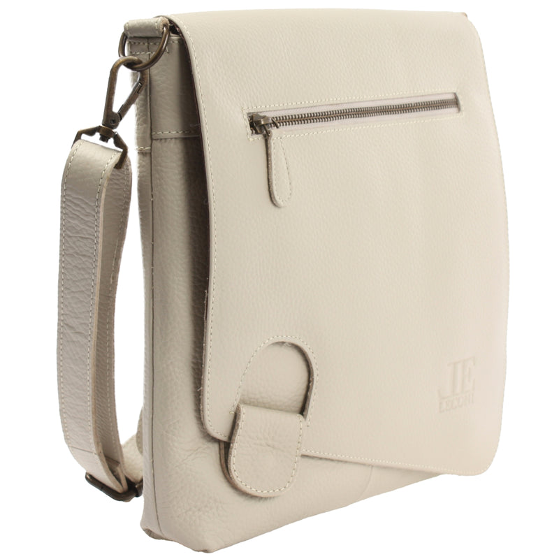 Leconi Umhängetasche Ledertasche Damen Schultertasche Leder beige LE3073 Kostenloser Versand