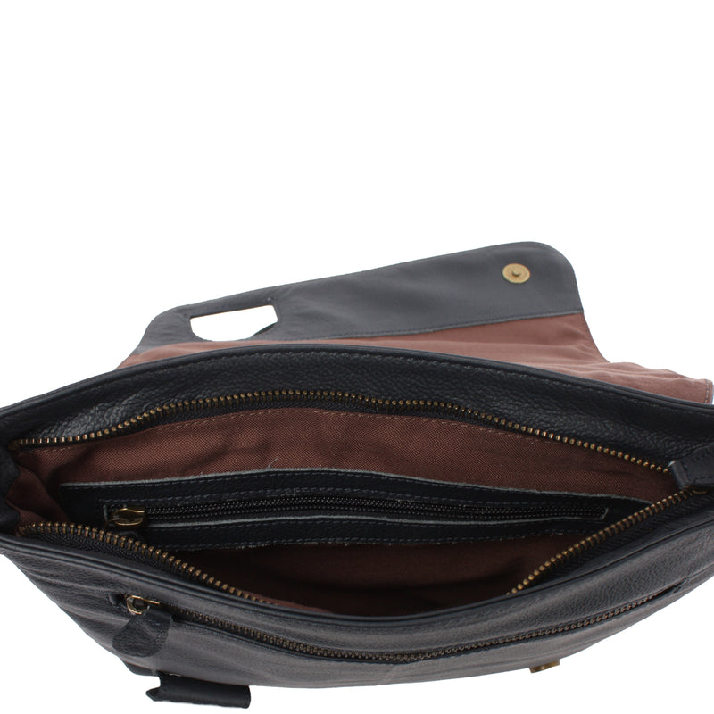 Leconi Umhängetasche Ledertasche Damen Schultertasche Leder navy LE3073 Limitierter Zeitrabatt
