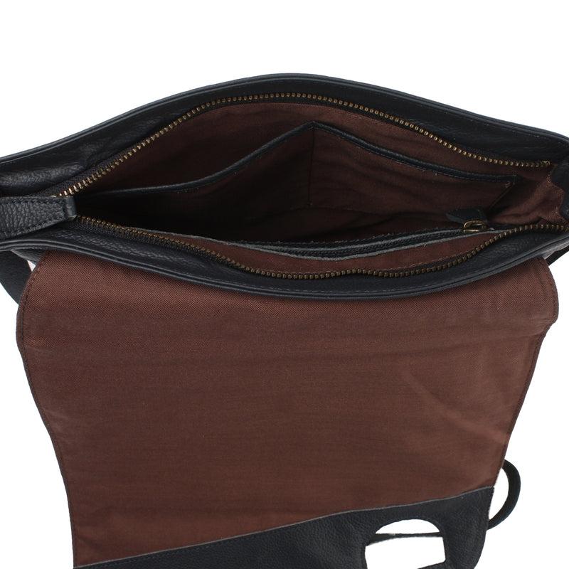Leconi Umhängetasche Ledertasche Damen Schultertasche Leder navy LE3073 Limitierter Zeitrabatt