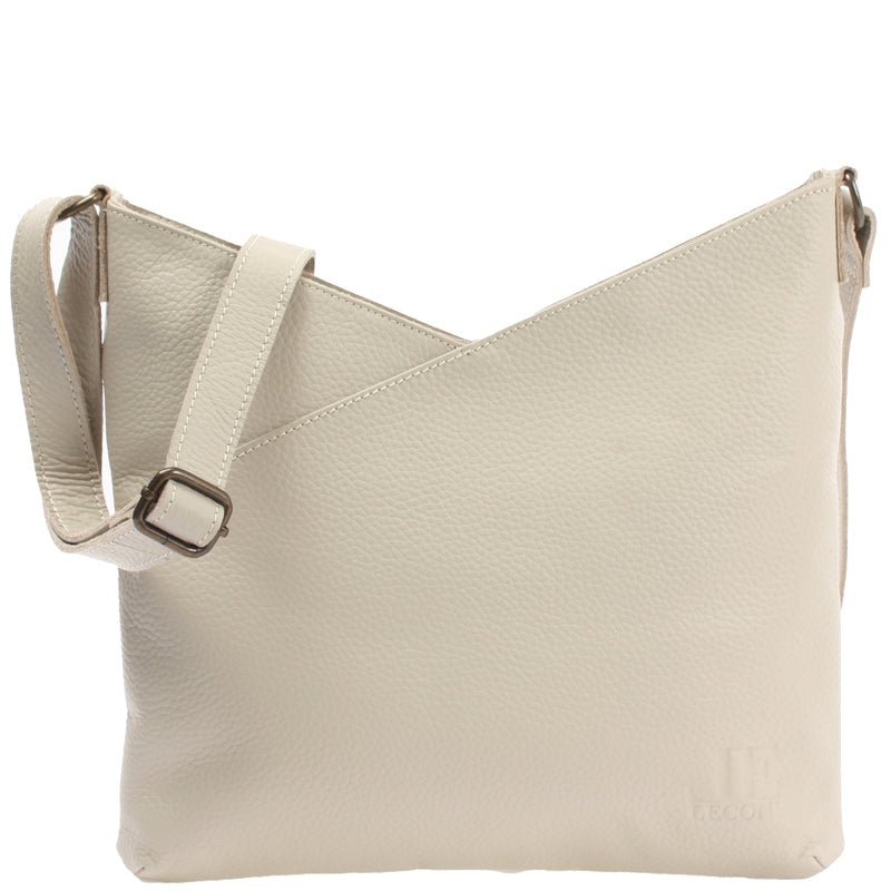 Leconi Damentasche Umhängetasche Handtasche Leder beige LE0065 Fabrik Onlineshop