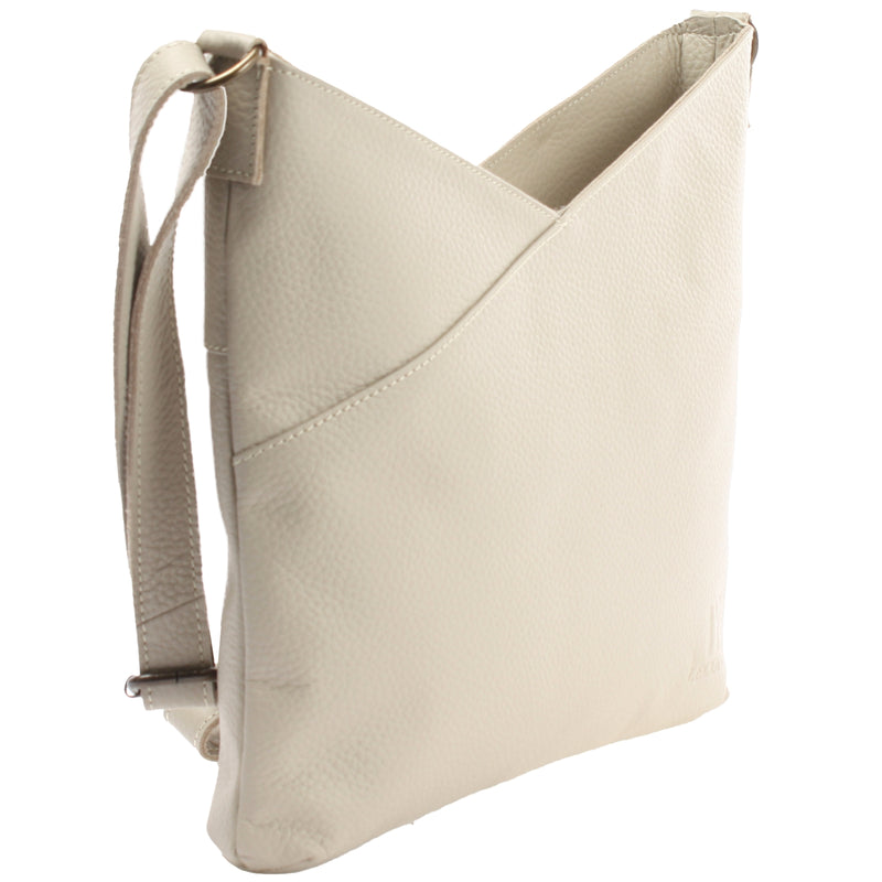 Leconi Damentasche Umhängetasche Handtasche Leder beige LE0065 Fabrik Onlineshop