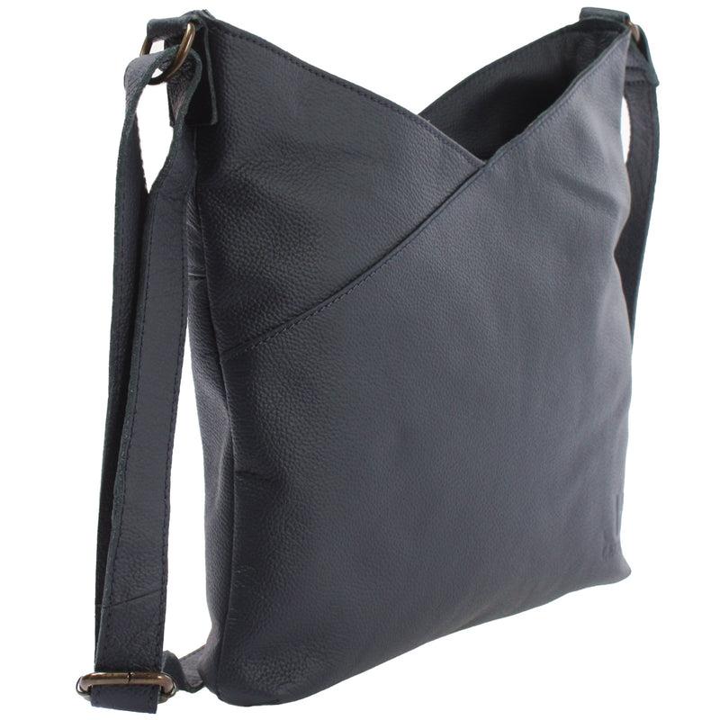 Leconi Damentasche Umhängetasche Handtasche Leder navy LE0065 Sonderangebot