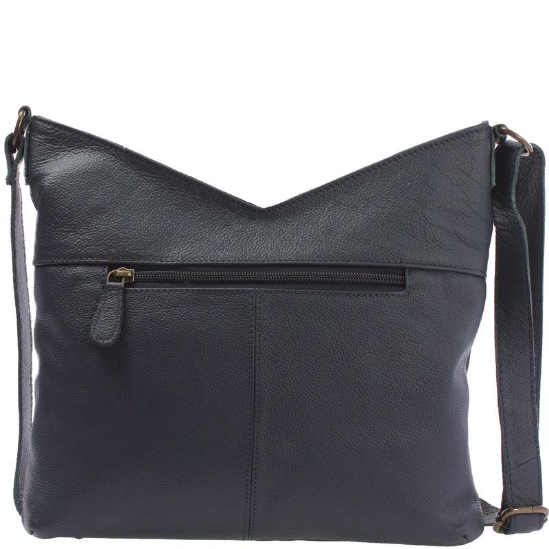Leconi Damentasche Umhängetasche Handtasche Leder navy LE0065 Sonderangebot