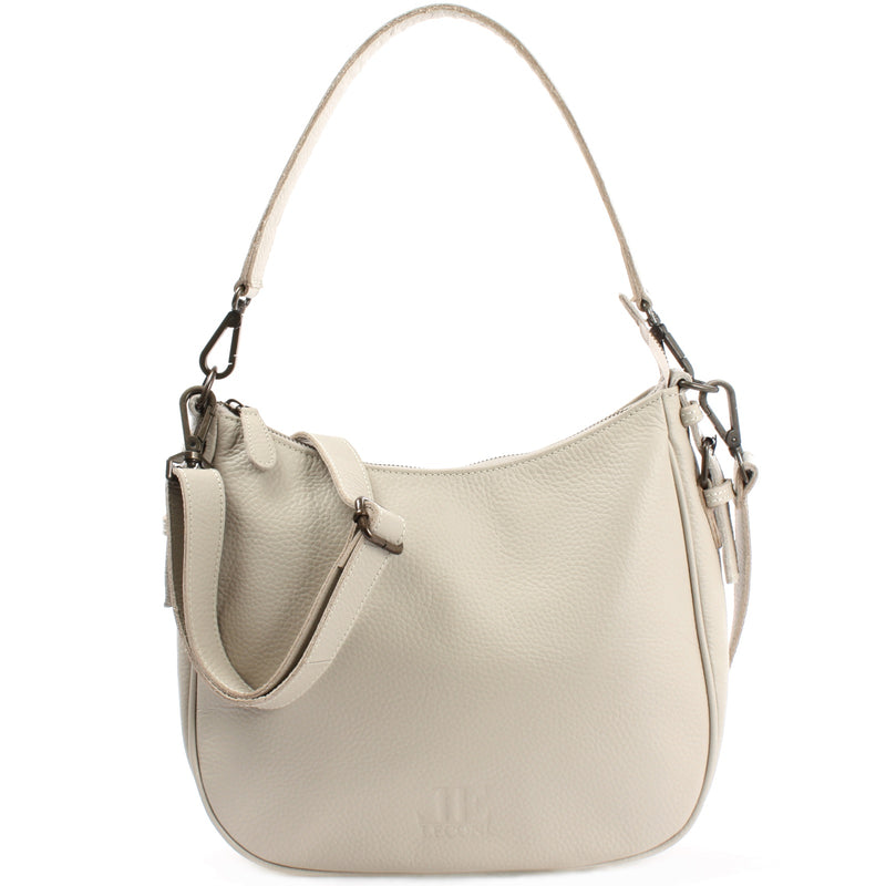 Leconi Schultertasche Ledertasche Damentasche Leder beige LE0063 Günstig kaufen