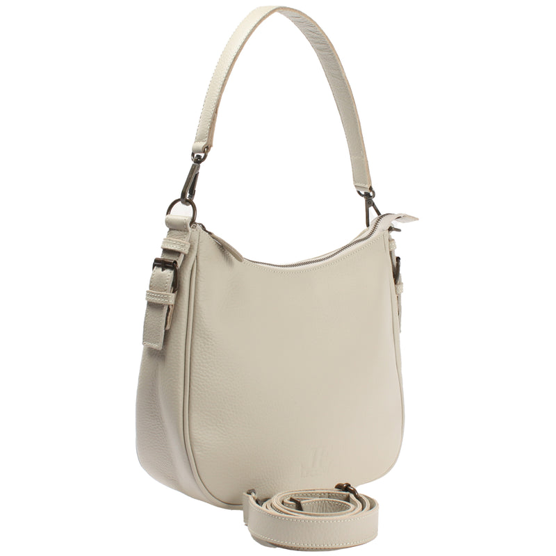 Leconi Schultertasche Ledertasche Damentasche Leder beige LE0063 Günstig kaufen
