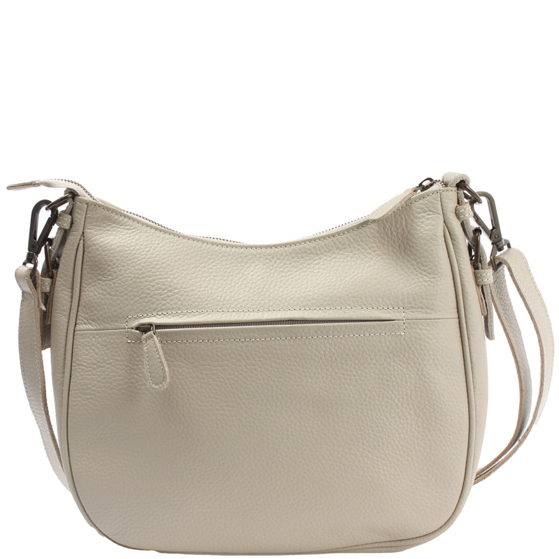 Leconi Schultertasche Ledertasche Damentasche Leder beige LE0063 Günstig kaufen