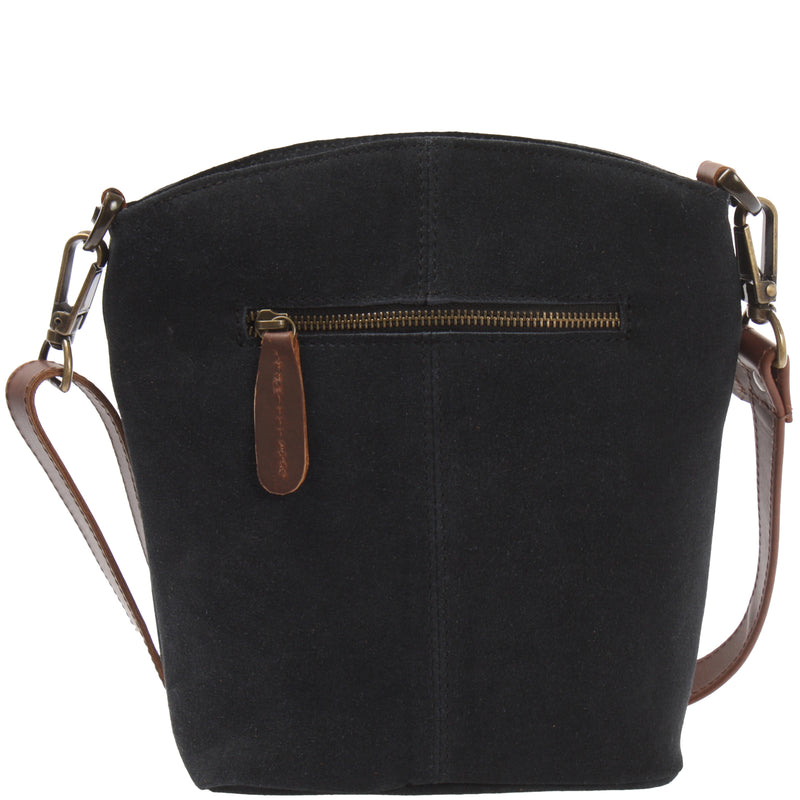 Leconi kleine Umhängetasche Schultertasche Freizeittasche Wildleder anthrazit LE3049 Versandkostenfrei