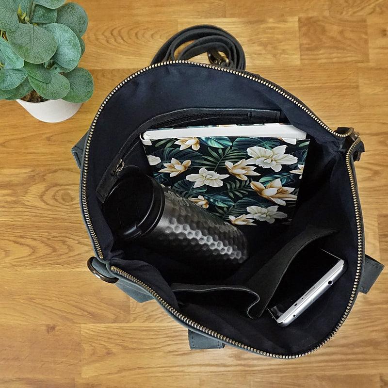 Leconi Shopper Schultertasche Damen Handtasche Ledertasche Henkeltasche Leder grau LE0060 Großer Ausverkauf