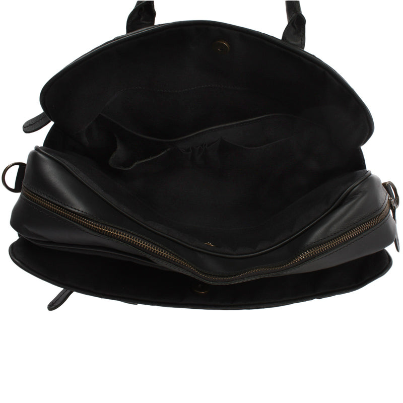 Leconi Aktentasche Handgepäck Trolleytasche Canvas Leder schwarz LE3066 Flash Sale