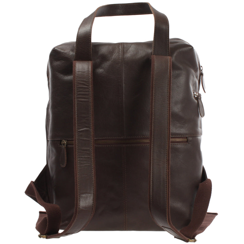 Leconi großer Rucksack Lederrucksack Freizeitrucksack Damen Herren Leder dunkelbraun LE1020 Begrenztes Angebot