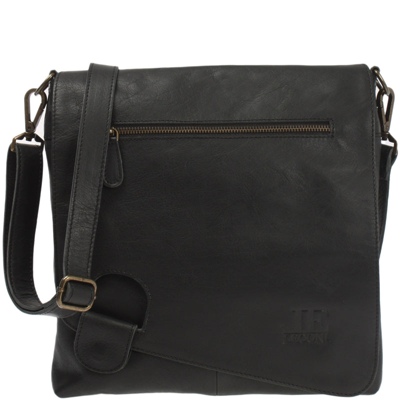 Leconi Umhängetasche Ledertasche Damen Schultertasche Leder schwarz LE3073 Online Shopping