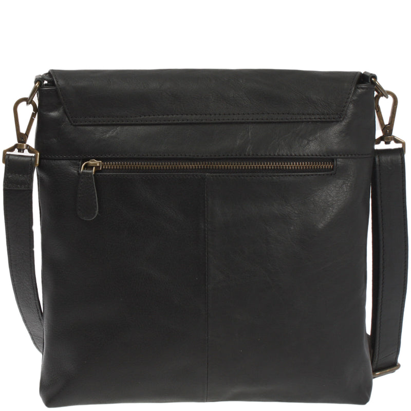 Leconi Umhängetasche Ledertasche Damen Schultertasche Leder schwarz LE3073 Online Shopping