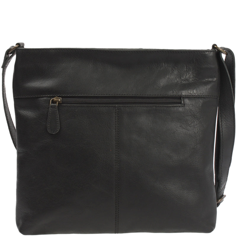 Leconi Umhängetasche Ledertasche Damen Schultertasche Leder schwarz LE0066 Weihnachtsangebot