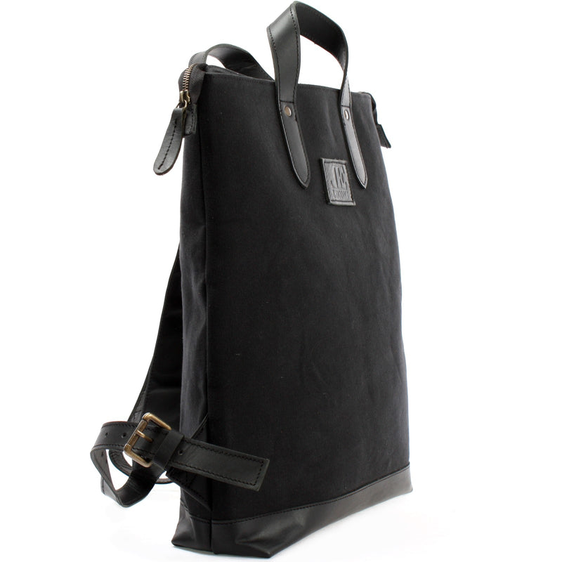 Leconi Freizeitrucksack Rucksack DIN A4 Canvas Leder schwarz LE1021 Vatertagsangebot