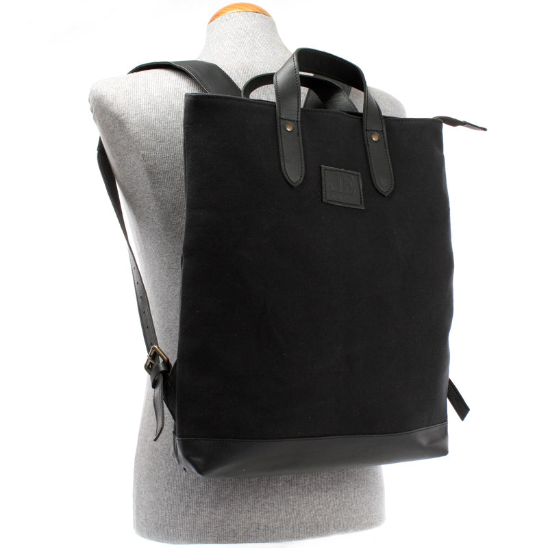 Leconi Freizeitrucksack Rucksack DIN A4 Canvas Leder schwarz LE1021 Vatertagsangebot