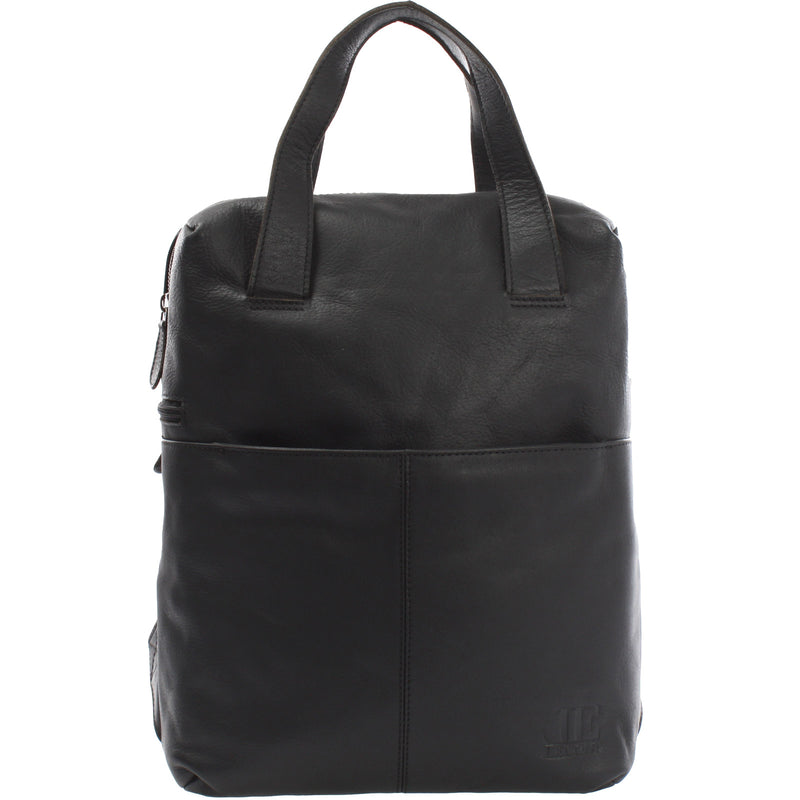 Leconi Stadtrucksack Lederrucksack Leder schwarz LE1023 Neueste Mode