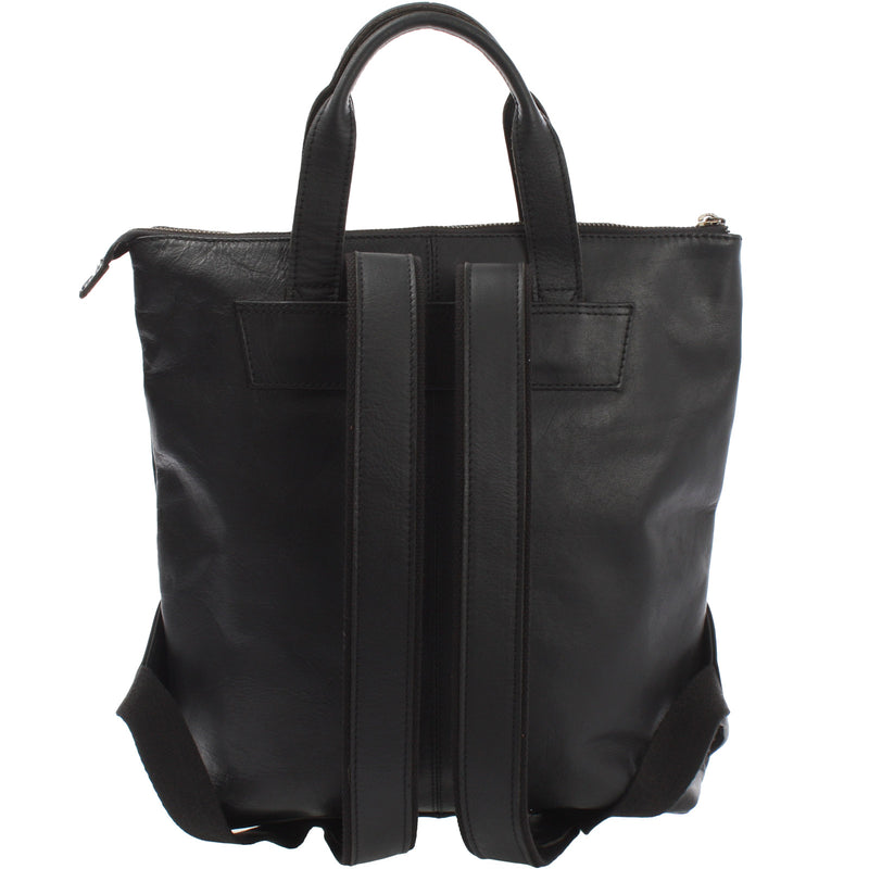 Leconi Rucksack Lederrucksack Freizeitrucksack Damen Herren Leder schwarz LE1031 Online Outlet