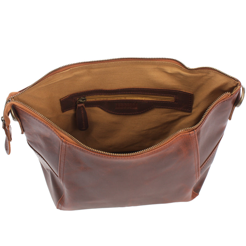 Leconi Umhängetasche Schultertasche Ledertasche Leder braun LE0058 Zeitlich begrenztes Angebot