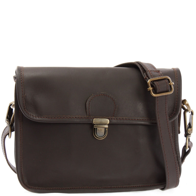 Leconi kleine Umhängetasche Ledertasche Leder dunkelbraun LE3041 Exklusive Angebote