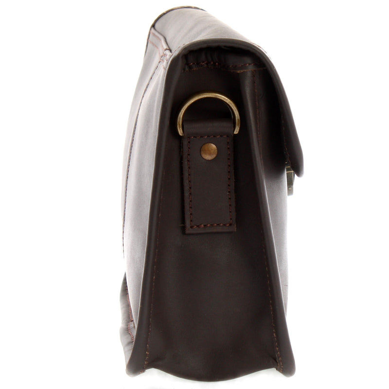 Leconi kleine Umhängetasche Ledertasche Leder dunkelbraun LE3041 Exklusive Angebote