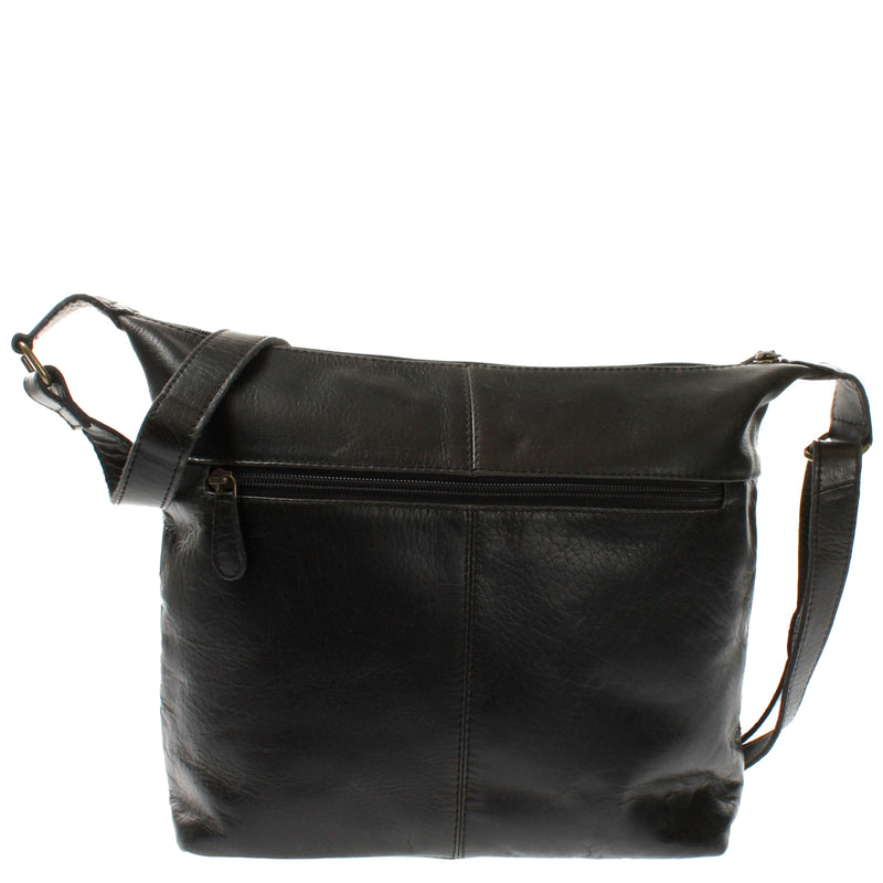 Leconi B-Ware Umhängetasche Beuteltasche Ledertasche Damentasche Leder schwarz LE0064 Blitzangebot