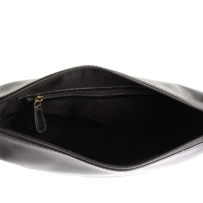 Leconi B-Ware Umhängetasche Beuteltasche Ledertasche Damentasche Leder schwarz LE0064 Blitzangebot