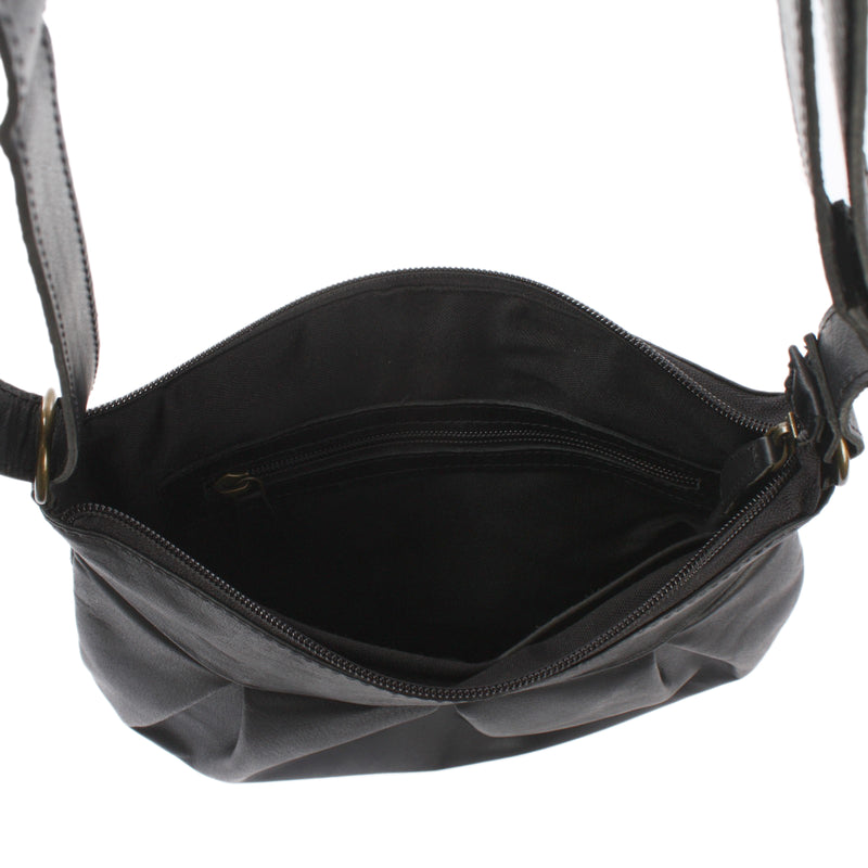 Leconi B-Ware kleine Umhängetasche Ledertasche Damentasche Schultertasche Leder schwarz LE0070 Große Rabatte