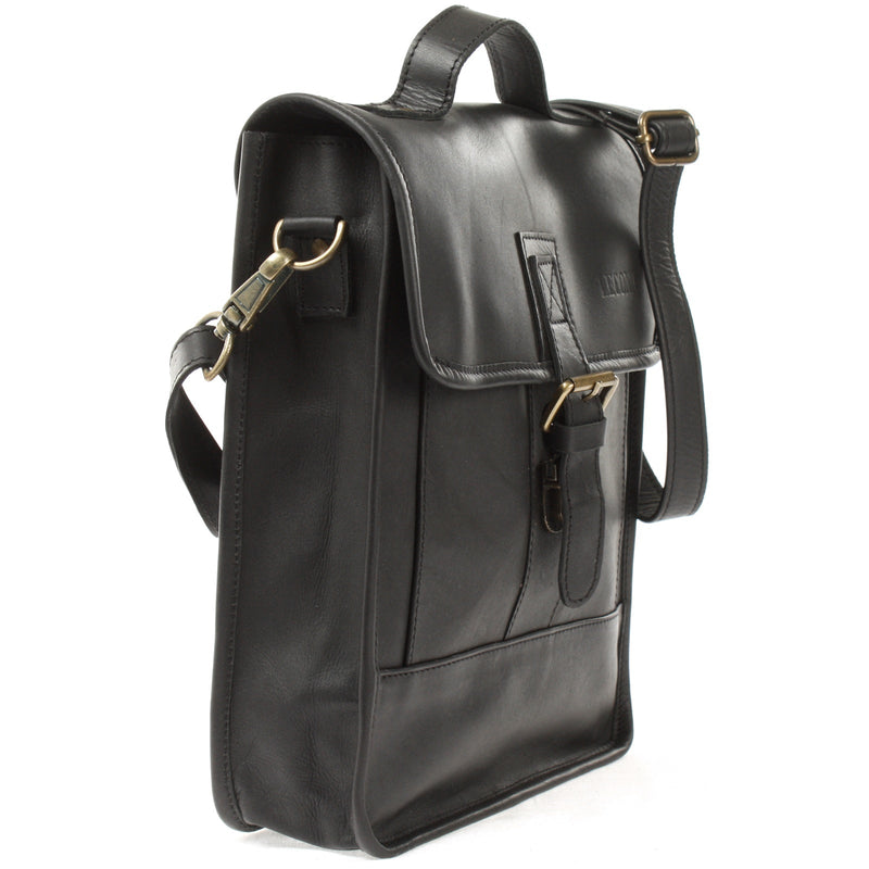 Leconi B-Ware Umhängetasche Freizeittasche Herren Damen Hochformat Leder schwarz LE3052 Saisonale Angebote