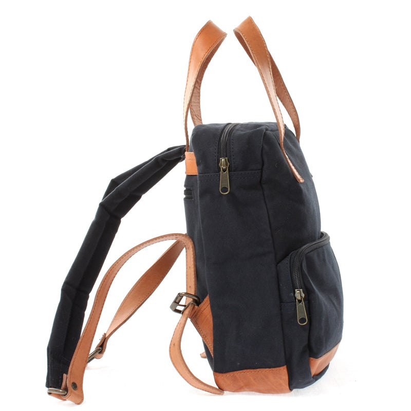 Leconi B-Ware Canvasrucksack kleiner Freizeitrucksack Damen Herren Canvas navy LE1028 Kauf eins, bekomm eins gratis