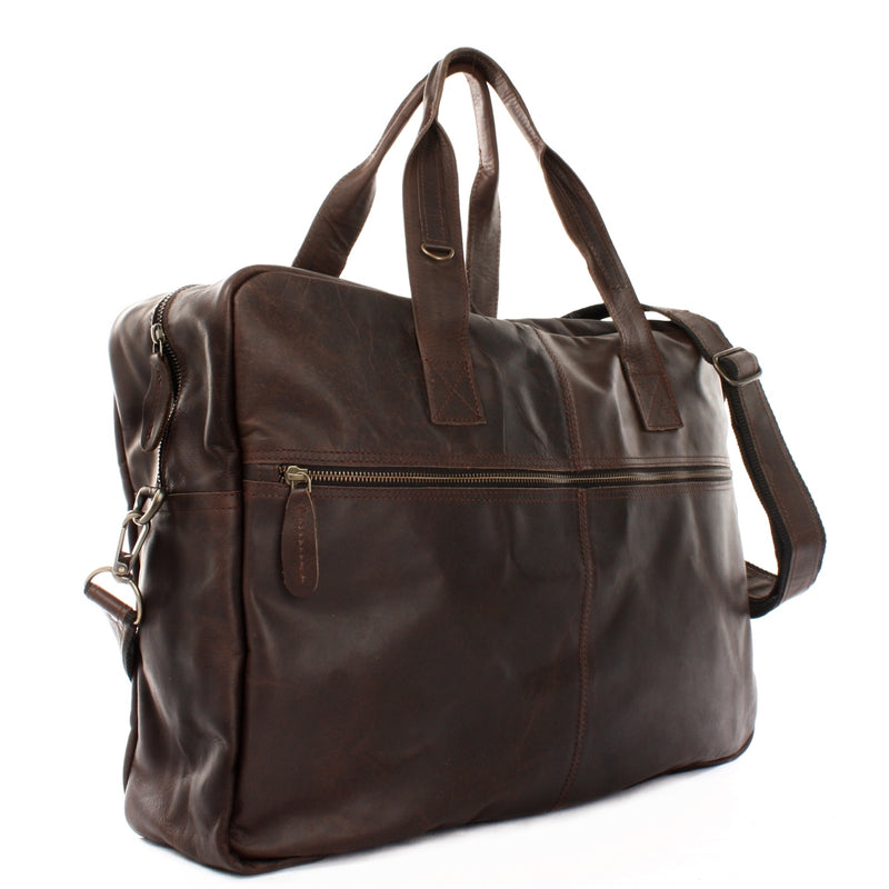 Leconi Weekender kleine Reisetasche Sporttasche vintage Leder dunkelbraun LE2018 Begrenzte Freigabe