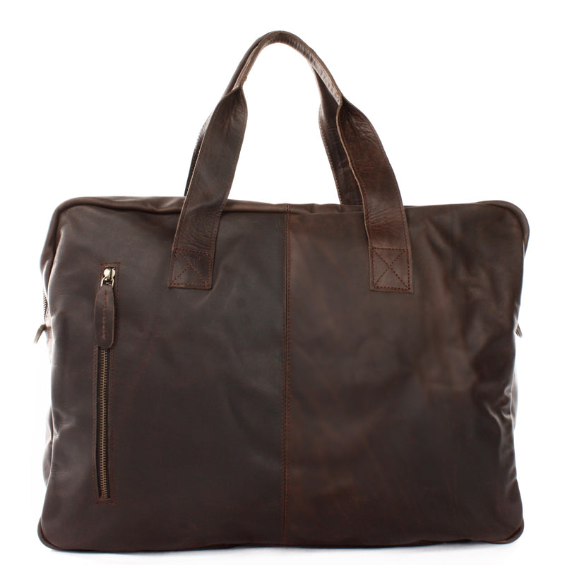 Leconi Weekender kleine Reisetasche Sporttasche vintage Leder dunkelbraun LE2018 Begrenzte Freigabe