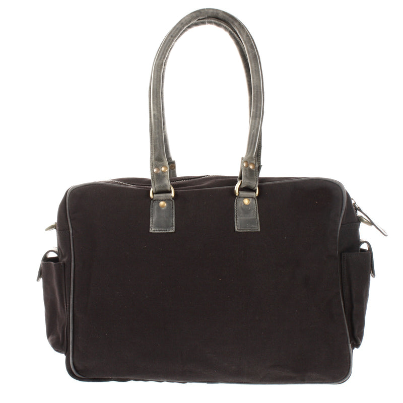 Leconi Aktentasche Arbeitstasche Damen Herren Canvas Leder schwarz LE3038 Letzte 3 Tage