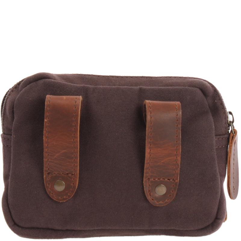 Leconi Gürteltasche Bauchtasche Canvas Rindsleder mokka LE3037 Zeitbegrenzte Promotion