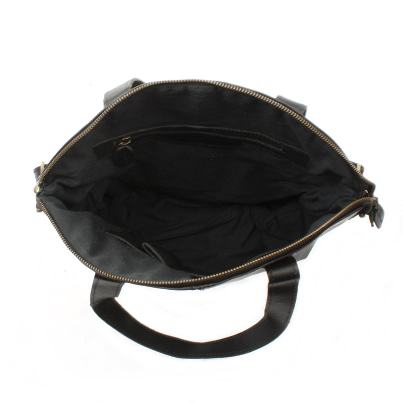 Leconi Shopper Schultertasche Damen Handtasche Ledertasche Henkeltasche Leder schwarz LE0060 Bis zu 60% Rabatt