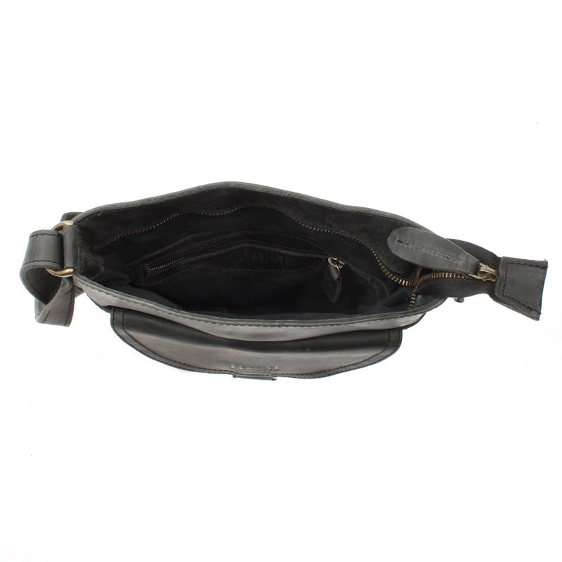 Leconi Umhängetasche Schultertasche Damen Herren Used Look Leder grau LE3072 Bis zu 65% Rabatt