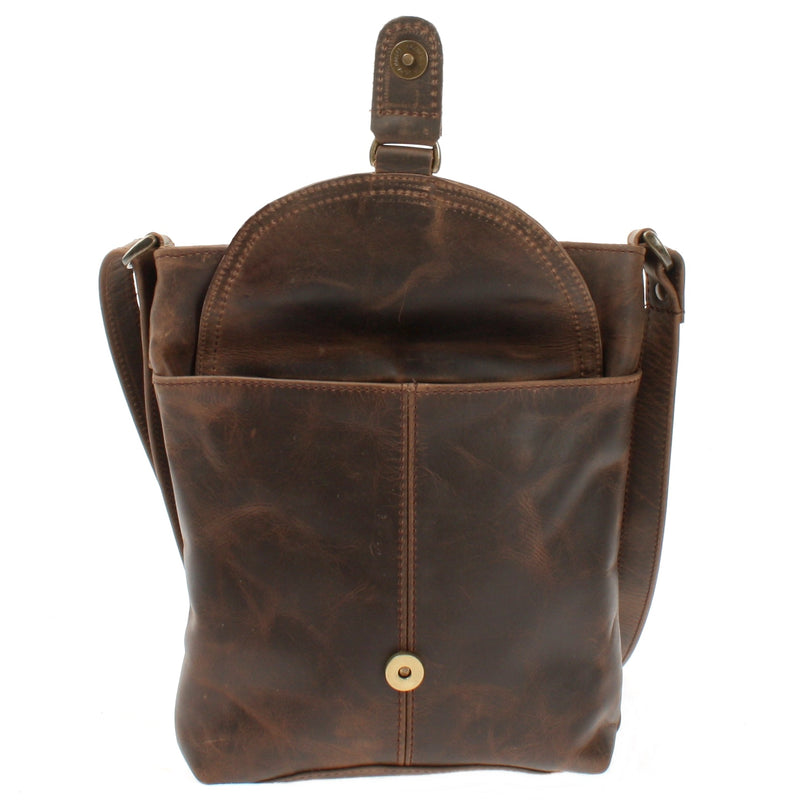 Leconi Umhängetasche Schultertasche Damen Herren Used Look Leder schlamm LE3072 Nur für heute