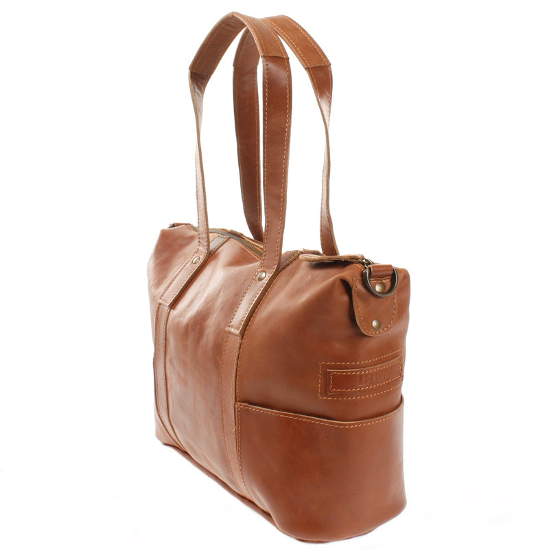 Leconi Shopper Schultertasche Henkeltasche Leder cognac LE0034 Discount Store für neue Produkte