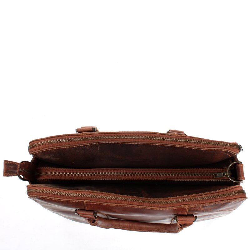 Leconi Umhängetasche Schultertasche Henkeltasche Damentasche Aktentasche Businesstasche Leder kastanie LE3065 Nur noch ein Tag übrig