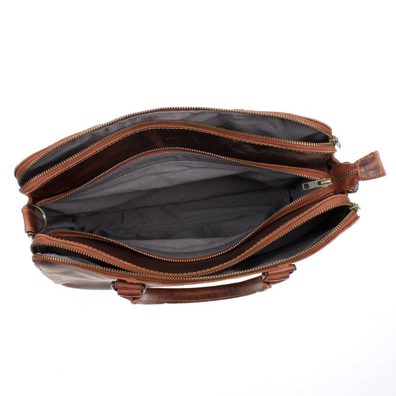 Leconi Umhängetasche Schultertasche Henkeltasche Damentasche Aktentasche Businesstasche Leder kastanie LE3065 Nur noch ein Tag übrig
